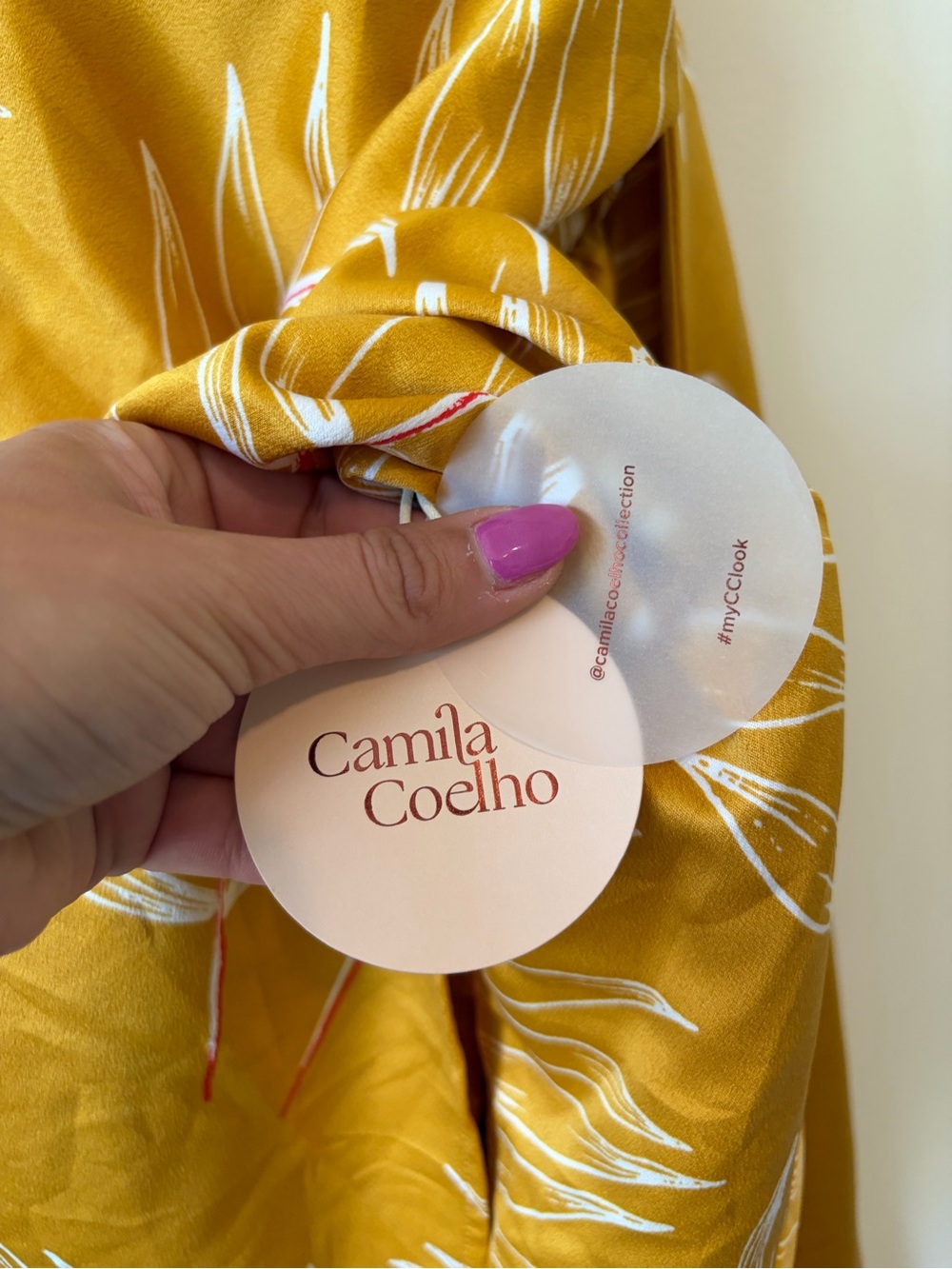 Camila Coelho Antonia Mini Dress in Gold Tropical - Picture 9 of 12